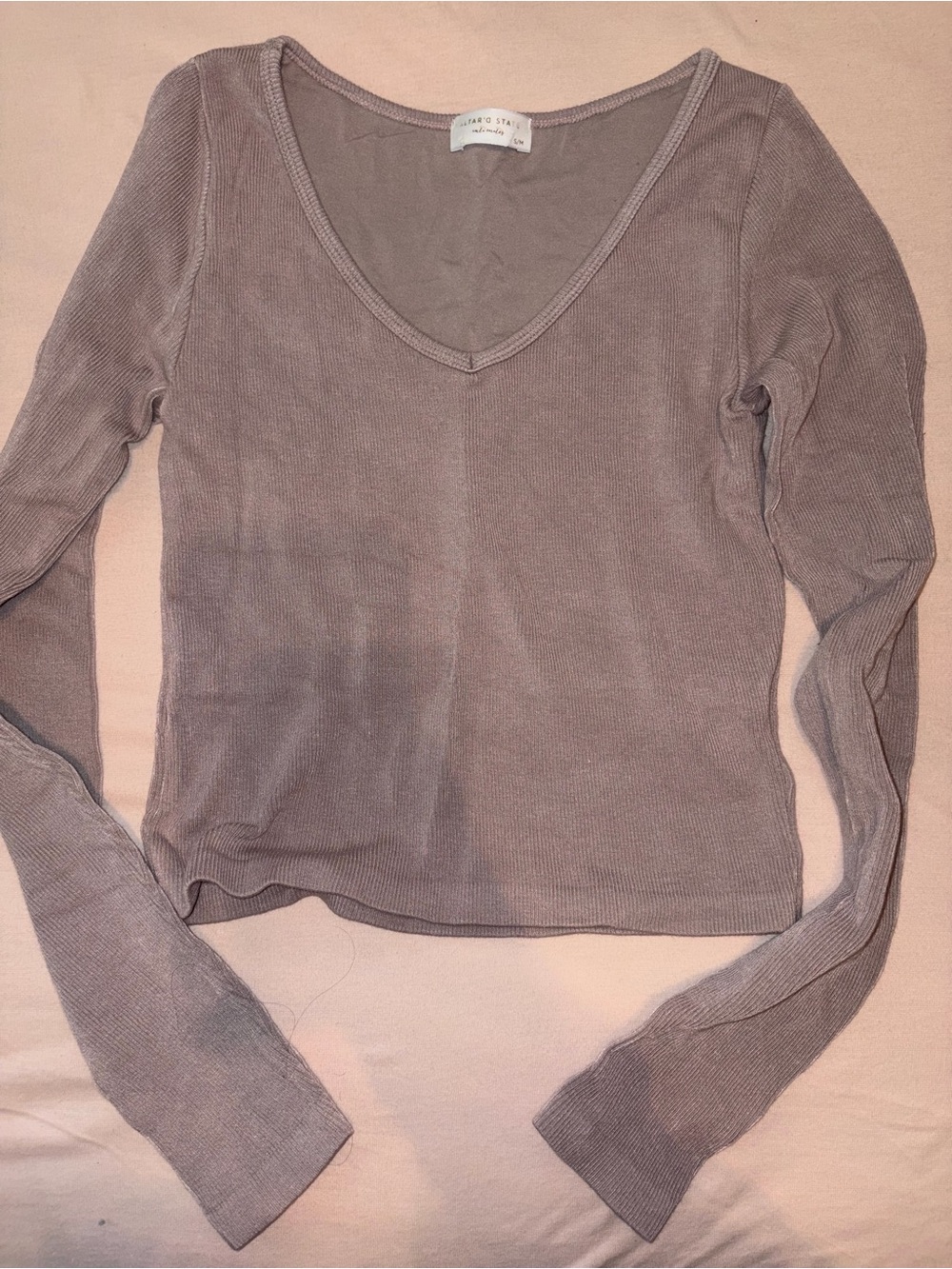 Altar'd State Ribbed V-Neck Long Sleeve